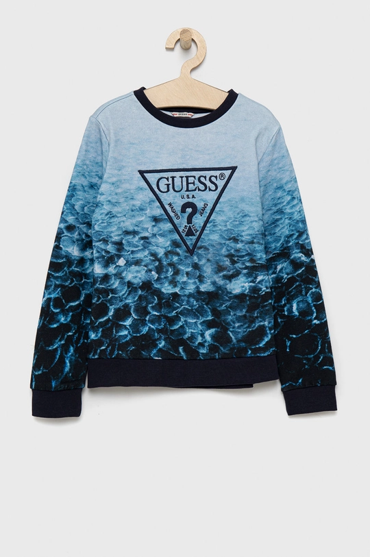 Guess Bluza bawełniana dziecięca niebieski