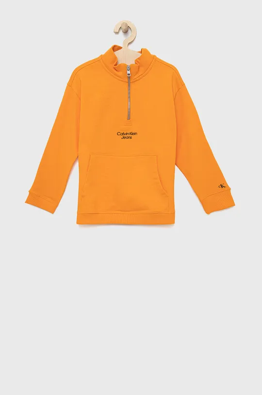 оранжевый Детская хлопковая кофта Calvin Klein Jeans Для мальчиков