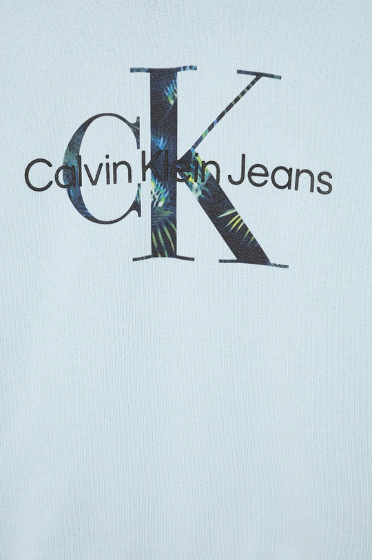 Детская хлопковая кофта Calvin Klein Jeans голубой