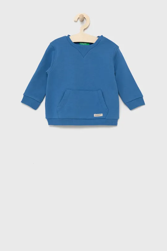 modra United Colors of Benetton bombažni pulover za otroke Fantovski