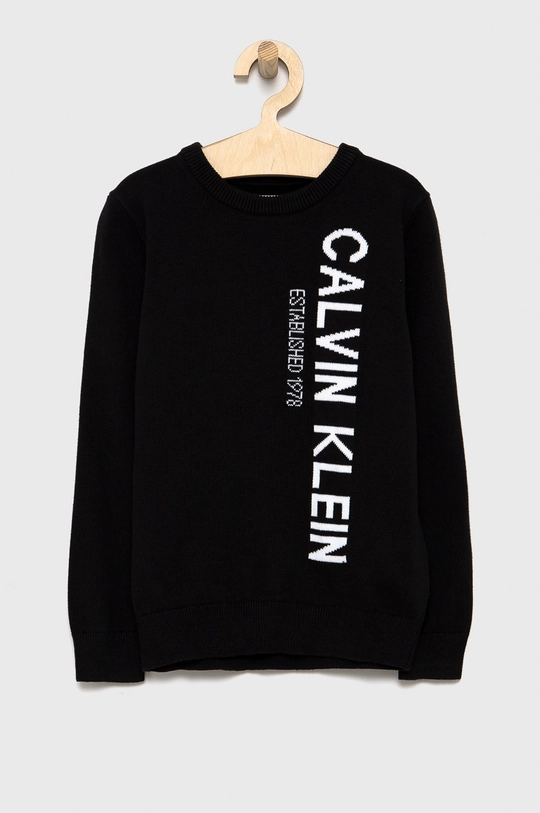 чорний Дитячий бавовняний светер Calvin Klein Jeans Для хлопчиків