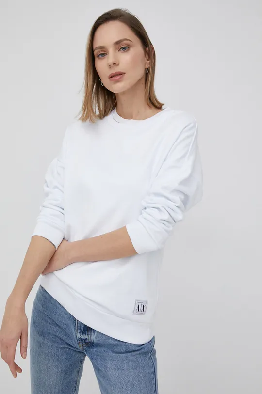 λευκό Βαμβακερή μπλούζα Armani Exchange Γυναικεία
