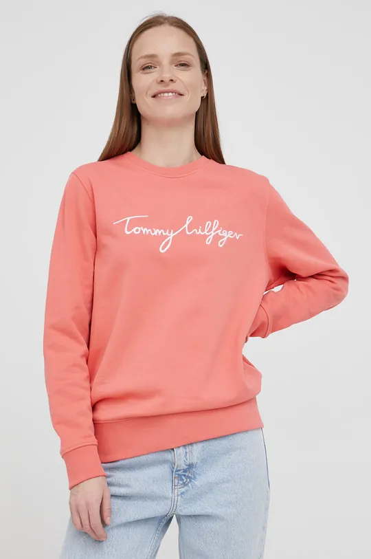 πορτοκαλί Tommy Hilfiger - Βαμβακερή μπλούζα Γυναικεία