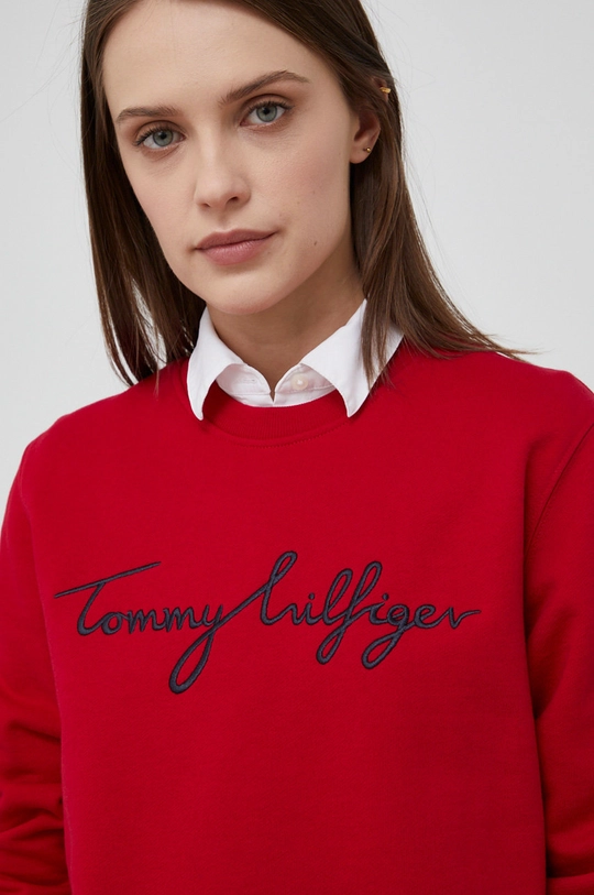 crvena Pamučna dukserica Tommy Hilfiger