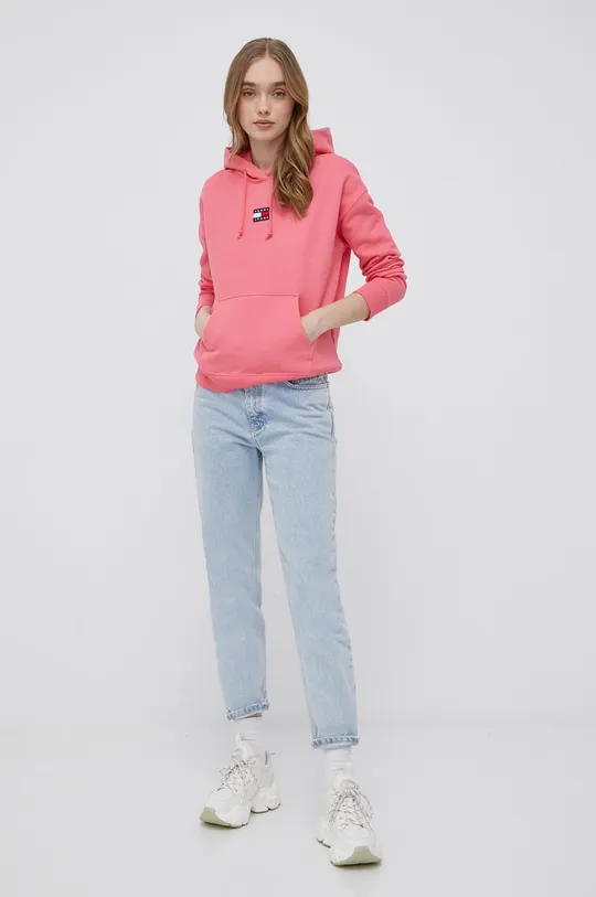 Tommy Jeans bluza bawełniana DW0DW10403.PPYY różowy