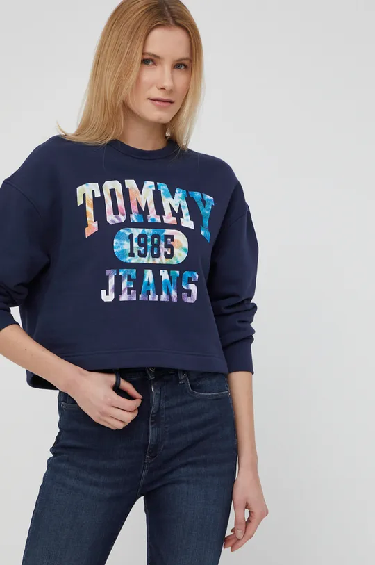 σκούρο μπλε Tommy Jeans - Βαμβακερή μπλούζα