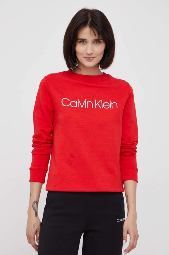 czerwony Calvin Klein bluza bawełniana Damski