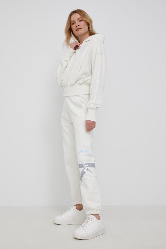 Calvin Klein Jeans Bluza bawełniana J20J217738.PPYY kremowy
