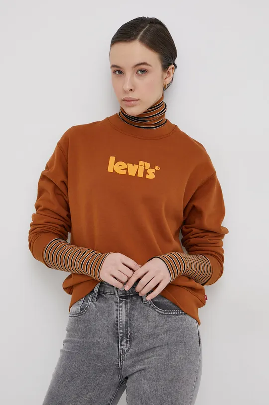 καφέ Βαμβακερή μπλούζα Levi's Γυναικεία