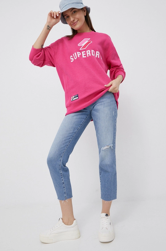 Superdry bluza różowy