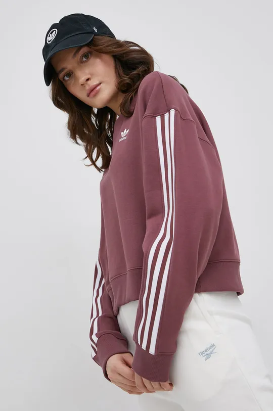 μωβ Βαμβακερή μπλούζα adidas Originals Adicolor Γυναικεία