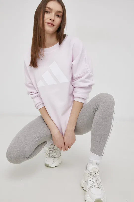 ροζ Βαμβακερή μπλούζα adidas Performance Γυναικεία