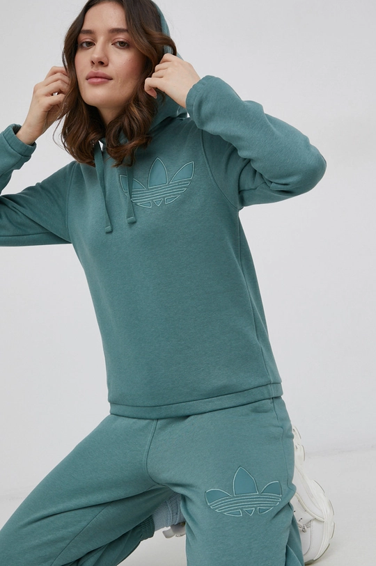 turquoise adidas Originals sweatshirt Trefoil Moments Women’s