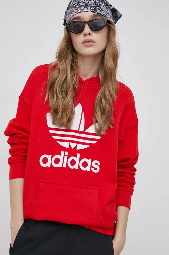 κόκκινο Βαμβακερή μπλούζα adidas Originals Adicolor