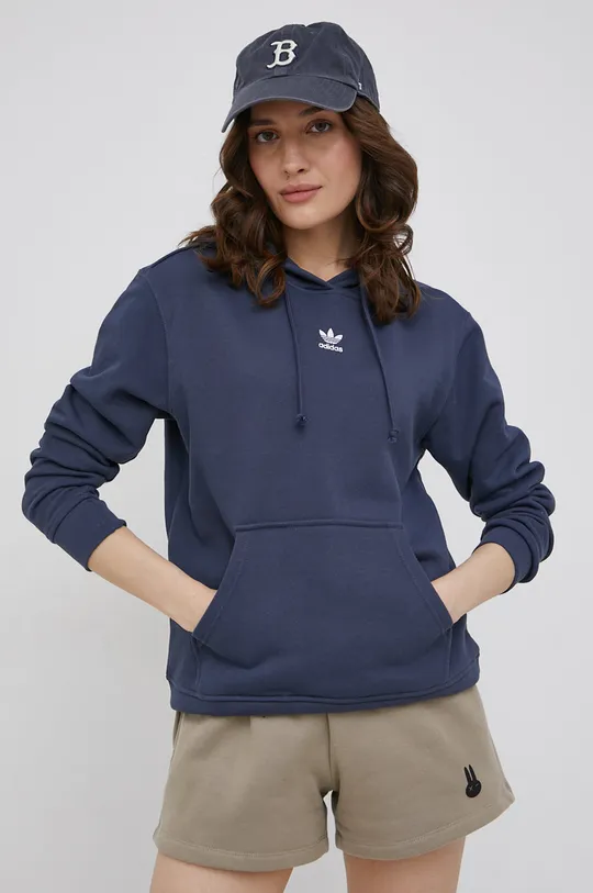 темно-синій Бавовняна кофта adidas Originals Adicolor HF7509 Жіночий