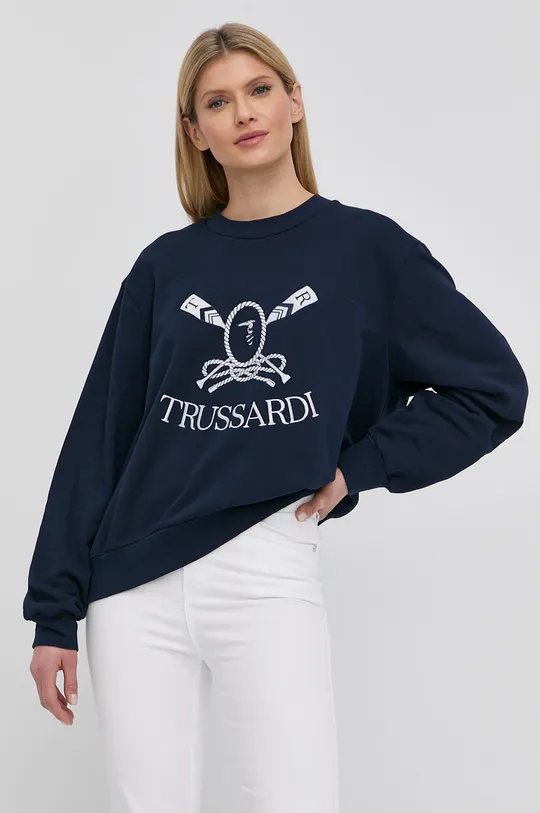 σκούρο μπλε Βαμβακερή μπλούζα Trussardi Γυναικεία