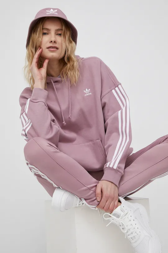 ροζ Βαμβακερή μπλούζα adidas Originals Adicolor Γυναικεία