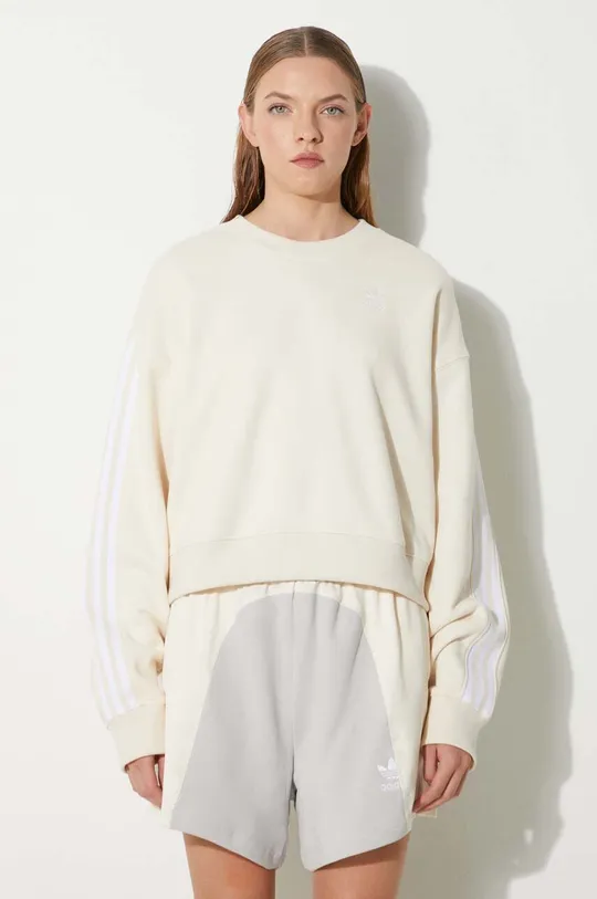 adidas Originals cotton sweatshirt Adicolor Planet friendly beige HC2049