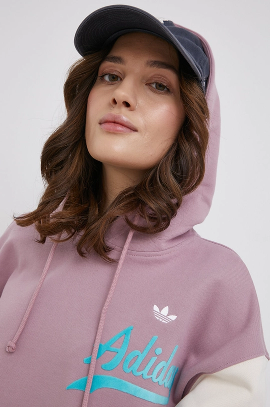 różowy adidas Originals Bluza bawełniana HD9784