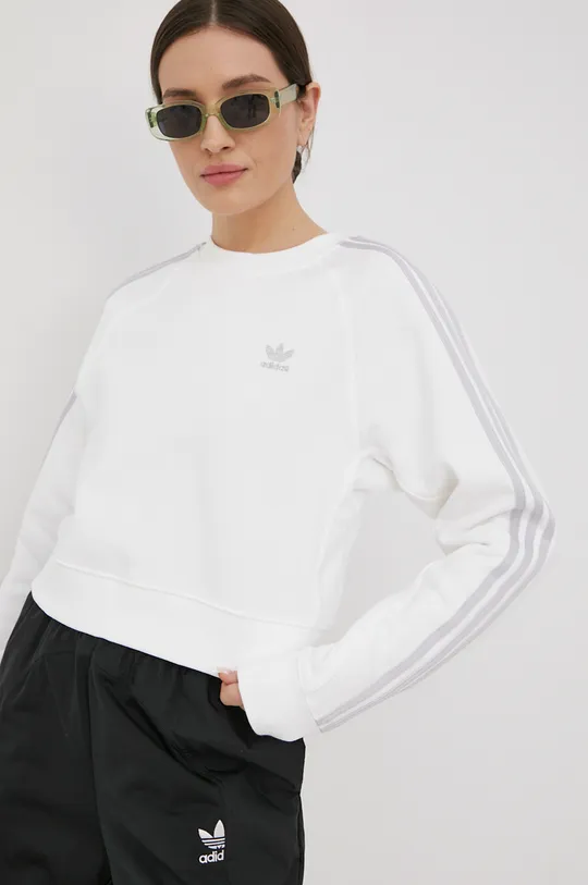λευκό Βαμβακερή μπλούζα adidas Originals Adicolor Γυναικεία