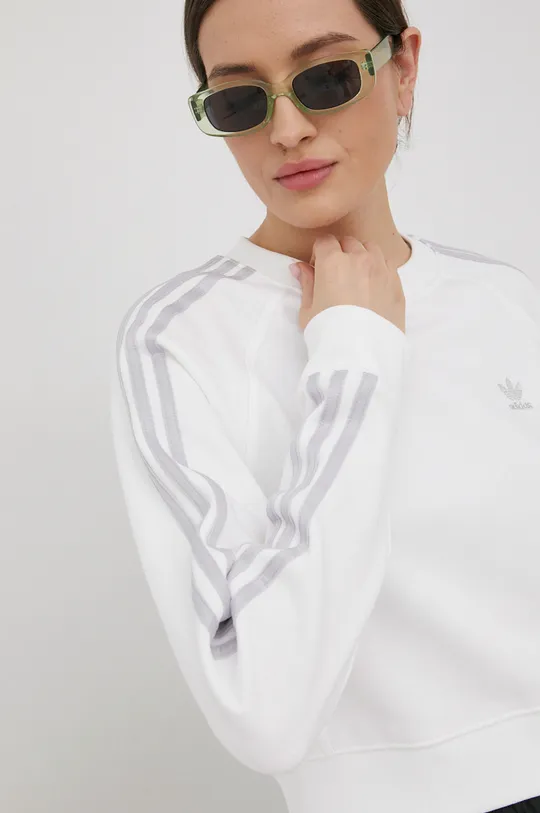biały adidas Originals bluza bawełniana Adicolor HF7531