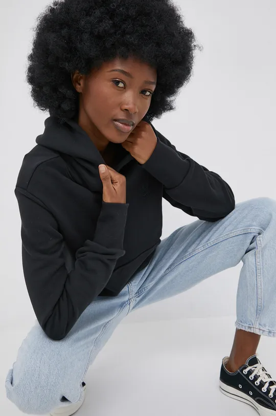 μαύρο Βαμβακερή μπλούζα adidas Originals Trefoil Moments Γυναικεία