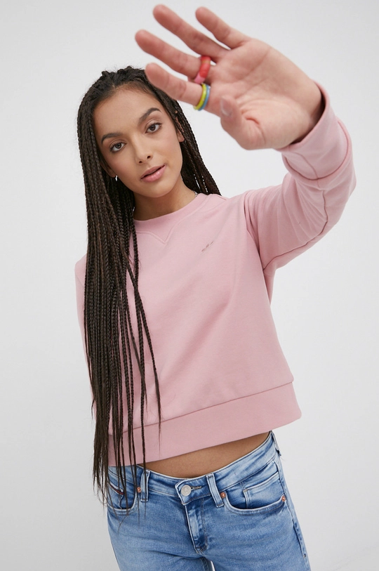 pink adidas Originals cotton sweatshirt Trefoil Moments Women’s