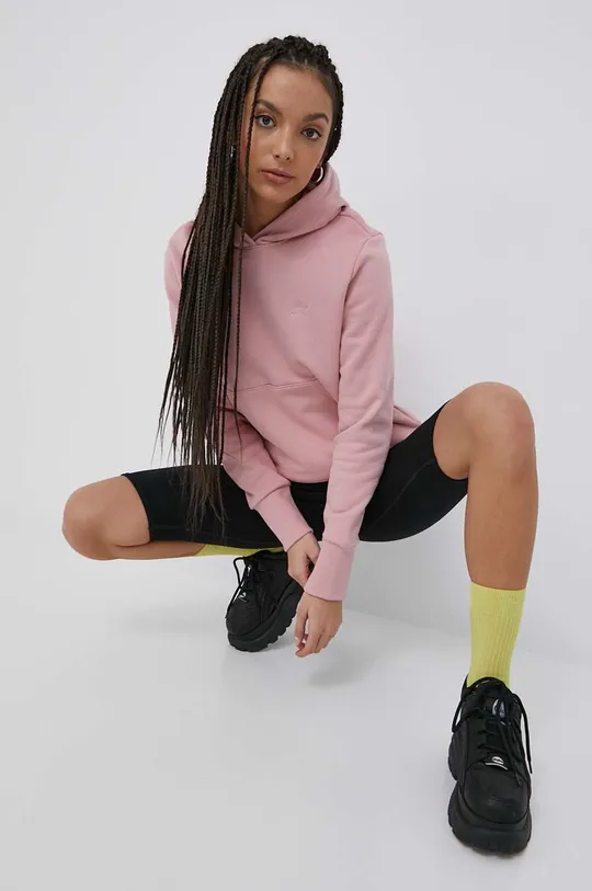 Βαμβακερή μπλούζα adidas Originals Trefoil Moments ροζ
