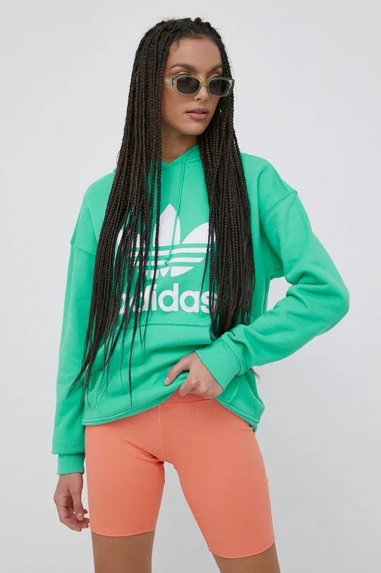 Βαμβακερή μπλούζα adidas Originals Adicolor πράσινο