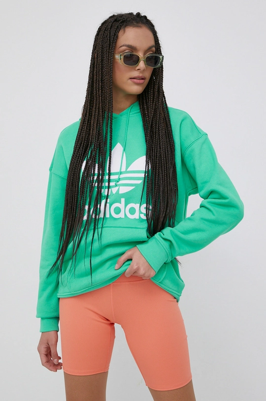 adidas Originals bluza bawełniana Adicolor HE6954 zielony