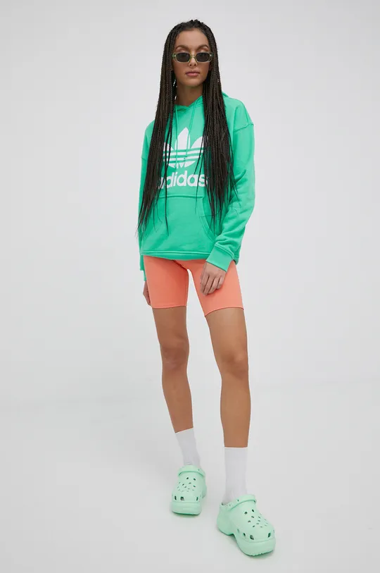 zielony adidas Originals bluza bawełniana Adicolor HE6954