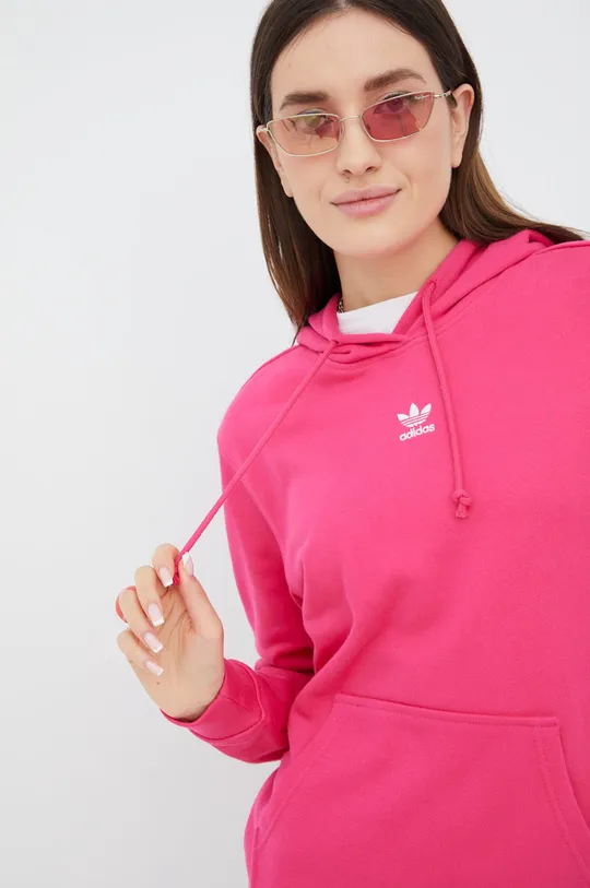 różowy adidas Originals bluza bawełniana Adicolor HG6154
