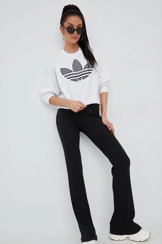 adidas Originals bluza bawełniana Trefoil Moments HB9443 biały