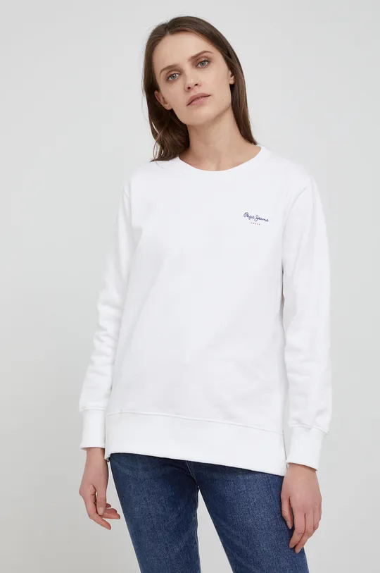 λευκό Pepe Jeans - Βαμβακερή μπλούζα Calista Crew Γυναικεία