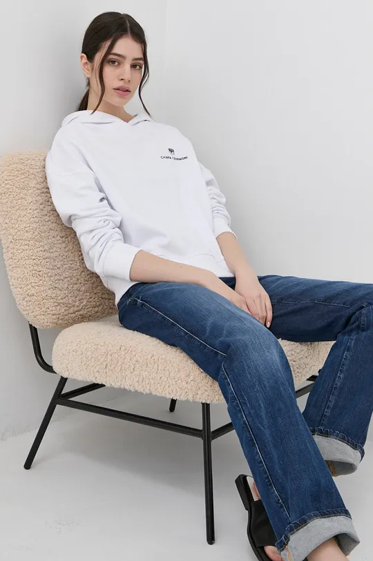 λευκό Chiara Ferragni - Βαμβακερή μπλούζα Logo Classic Γυναικεία