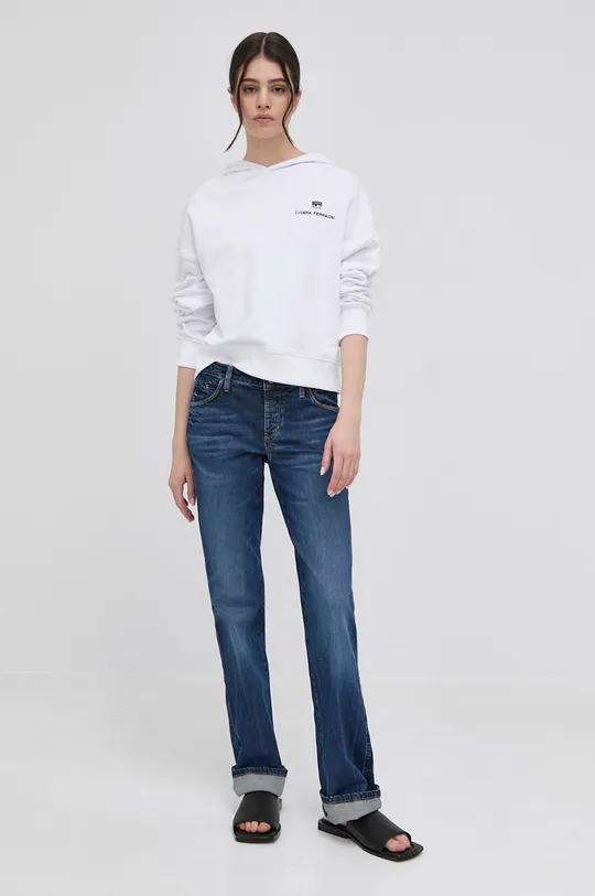 Chiara Ferragni - Βαμβακερή μπλούζα Logo Classic λευκό