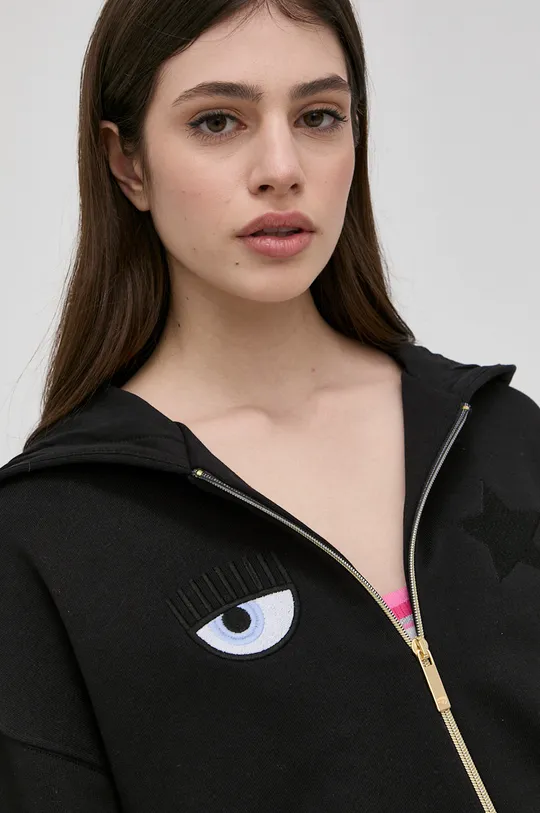 μαύρο Chiara Ferragni - Βαμβακερή μπλούζα Zip Eye Star