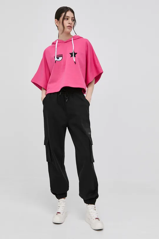 Chiara Ferragni - Βαμβακερή μπλούζα Eye Star ροζ