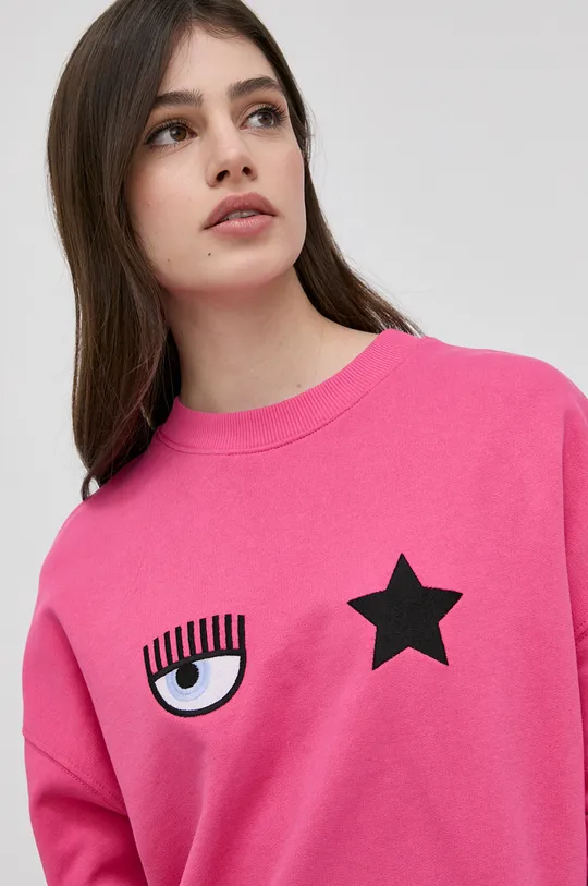ροζ Chiara Ferragni - Βαμβακερή μπλούζα Eye Star Γυναικεία