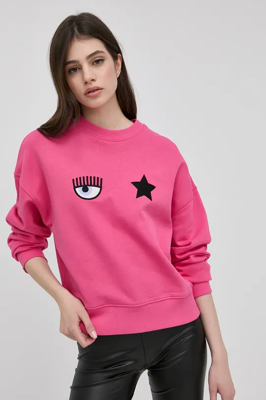 ροζ Chiara Ferragni - Βαμβακερή μπλούζα Eye Star