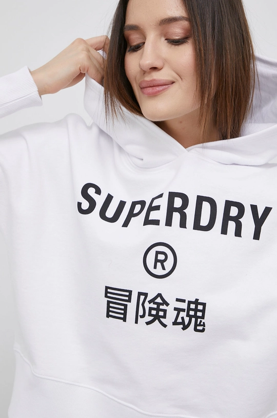 fehér Superdry pamut melegítőfelső