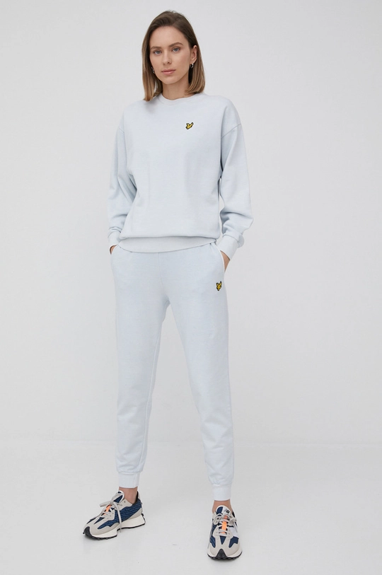 Lyle & Scott bombažni pulover modra