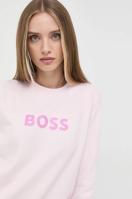 ροζ Βαμβακερή μπλούζα BOSS