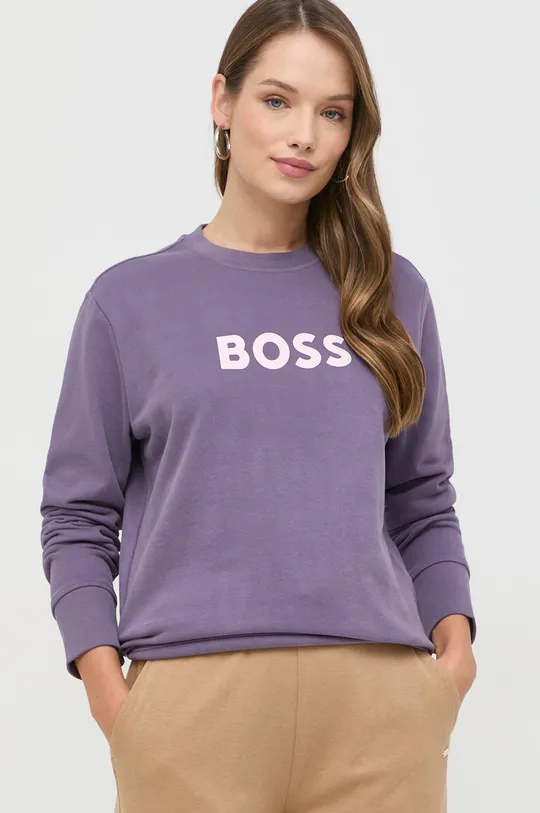 fioletowy BOSS bluza bawełniana 50468357 Damski
