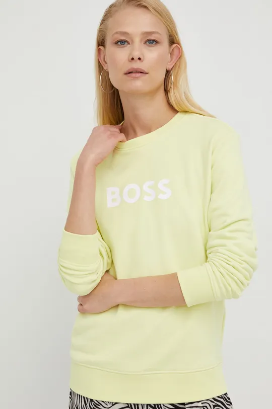 zielony BOSS bluza bawełniana Damski