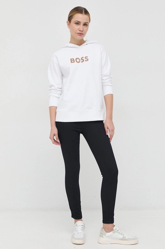 BOSS felpa in cotone bianco