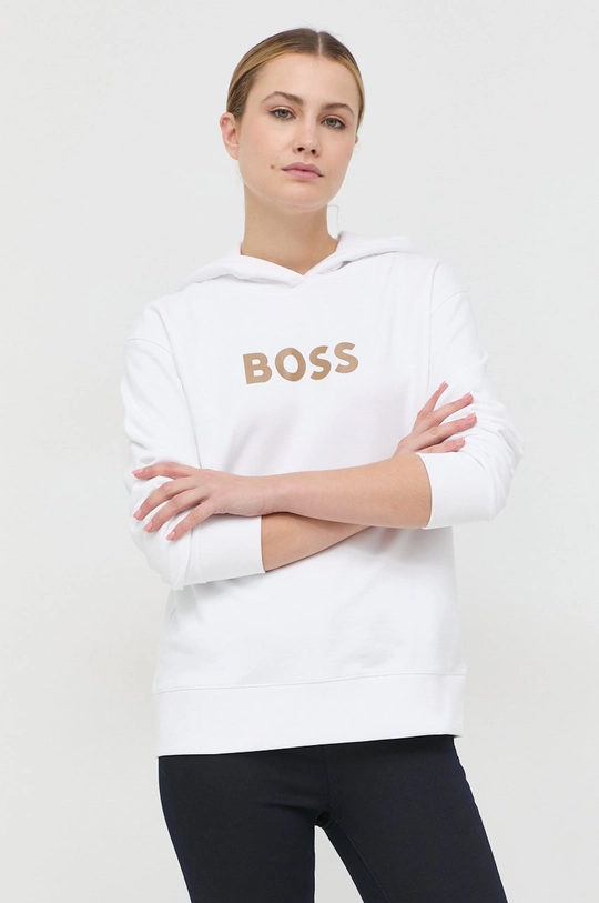 bianco BOSS felpa in cotone