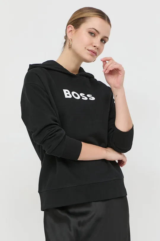 BOSS felpa in cotone nero