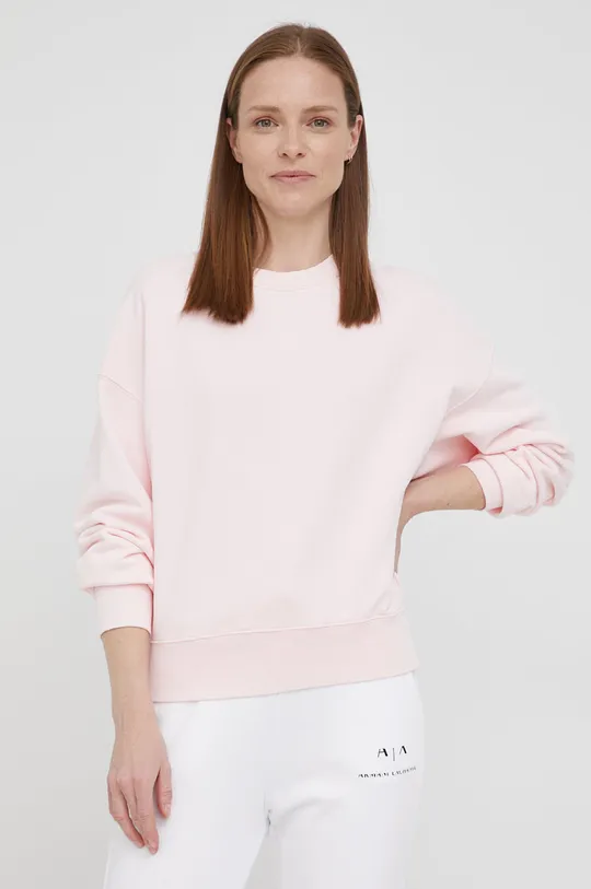 ροζ Βαμβακερή μπλούζα United Colors of Benetton Γυναικεία