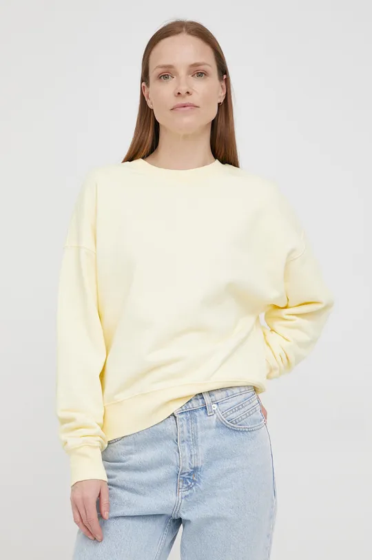 κίτρινο Βαμβακερή μπλούζα United Colors of Benetton Γυναικεία